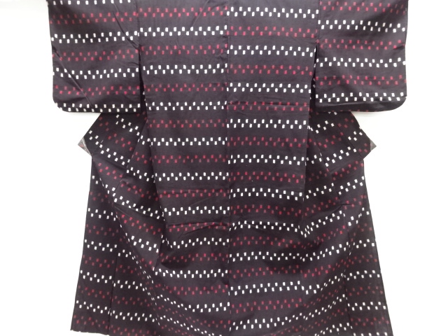 アンティーク　木綿本場久留米絣枡模様単衣着物